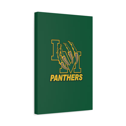 Panthers Logo Matte Stretched Canvas — Green & Gold Game Day Wall Art