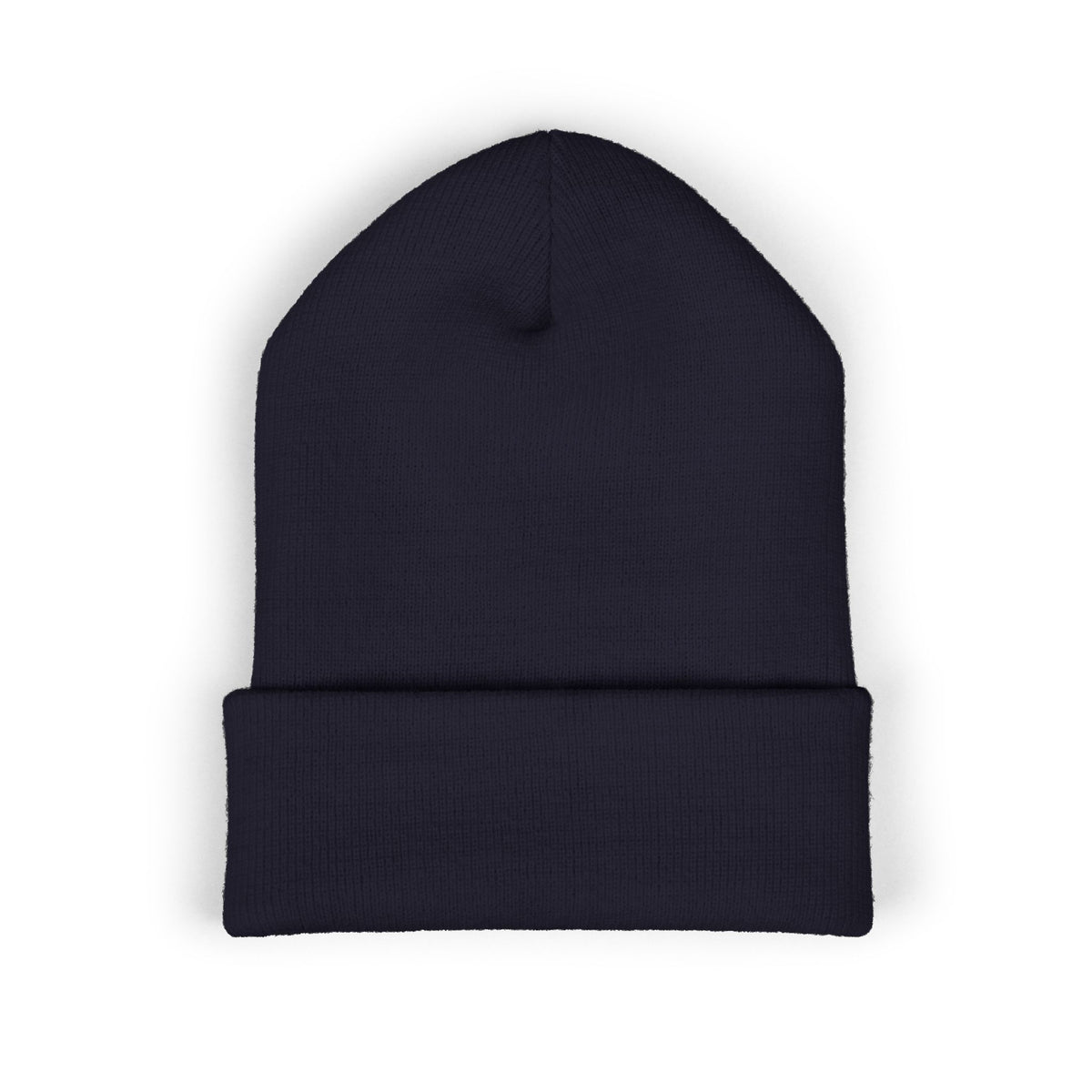 Bright Acres navy cuffed beanie, plain back