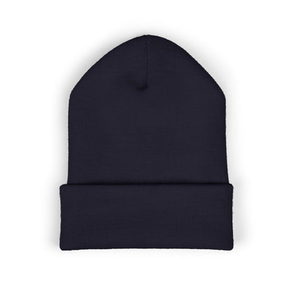 Bright Acres navy cuffed beanie, plain back