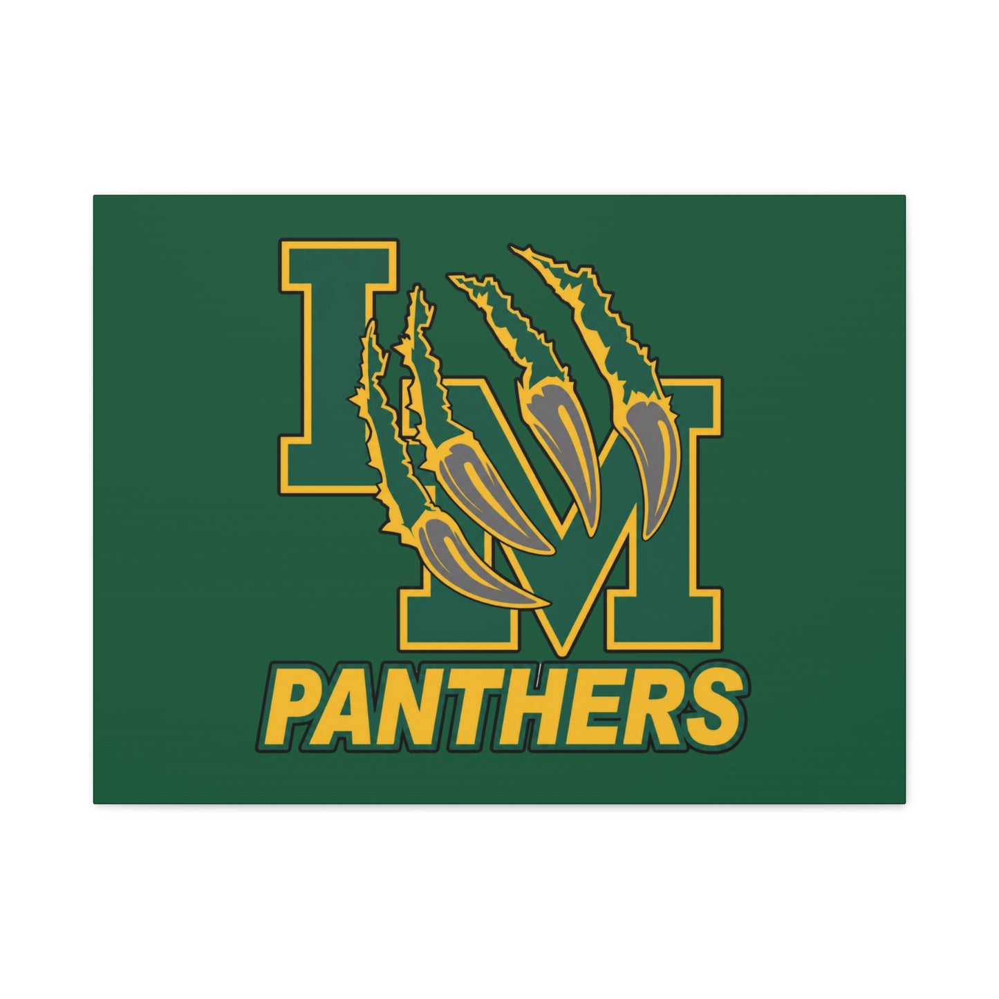 Panthers Logo Matte Stretched Canvas — Green & Gold Game Day Wall Art