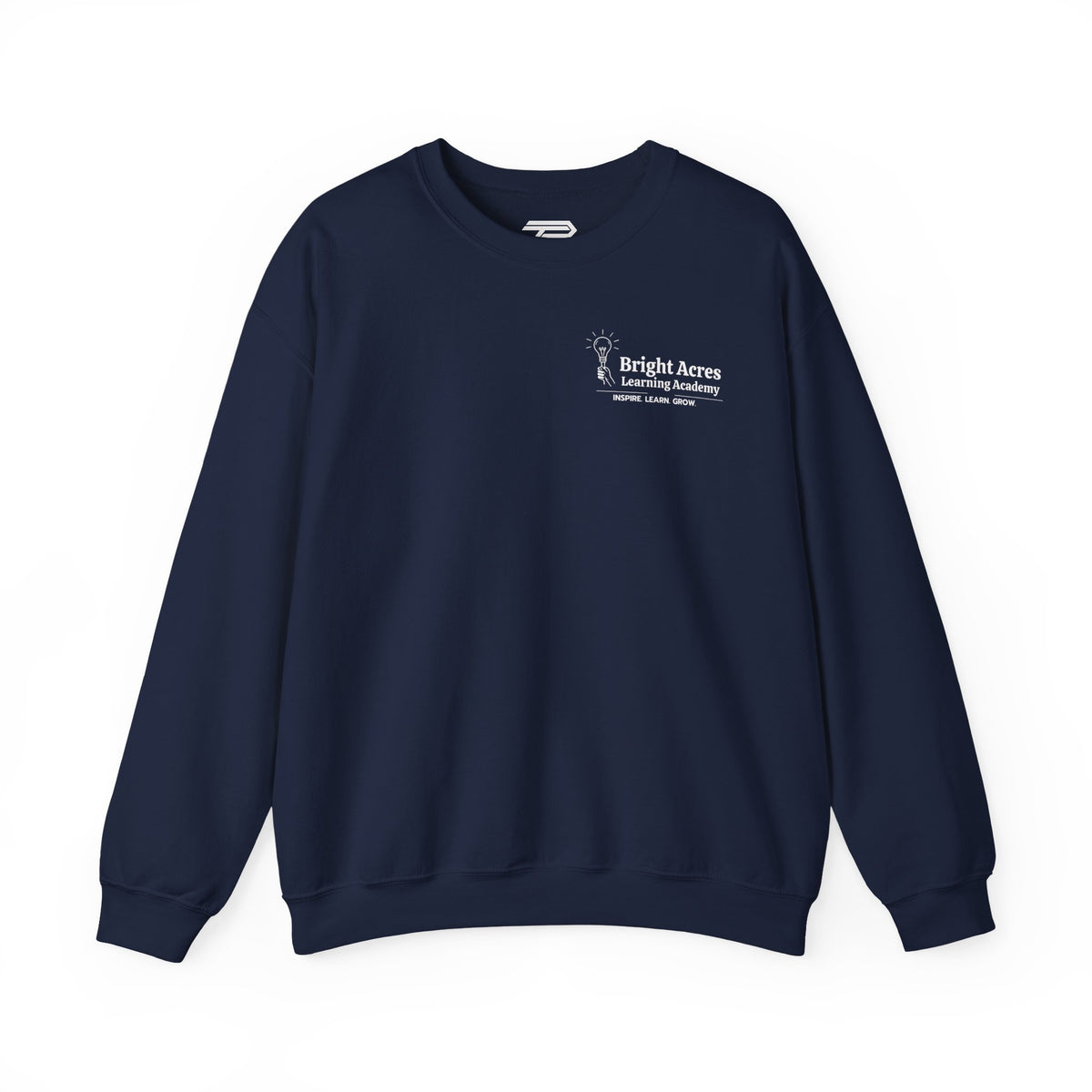 Bright Acres Bright Minds Together Classic Adult Crewneck — Navy, front