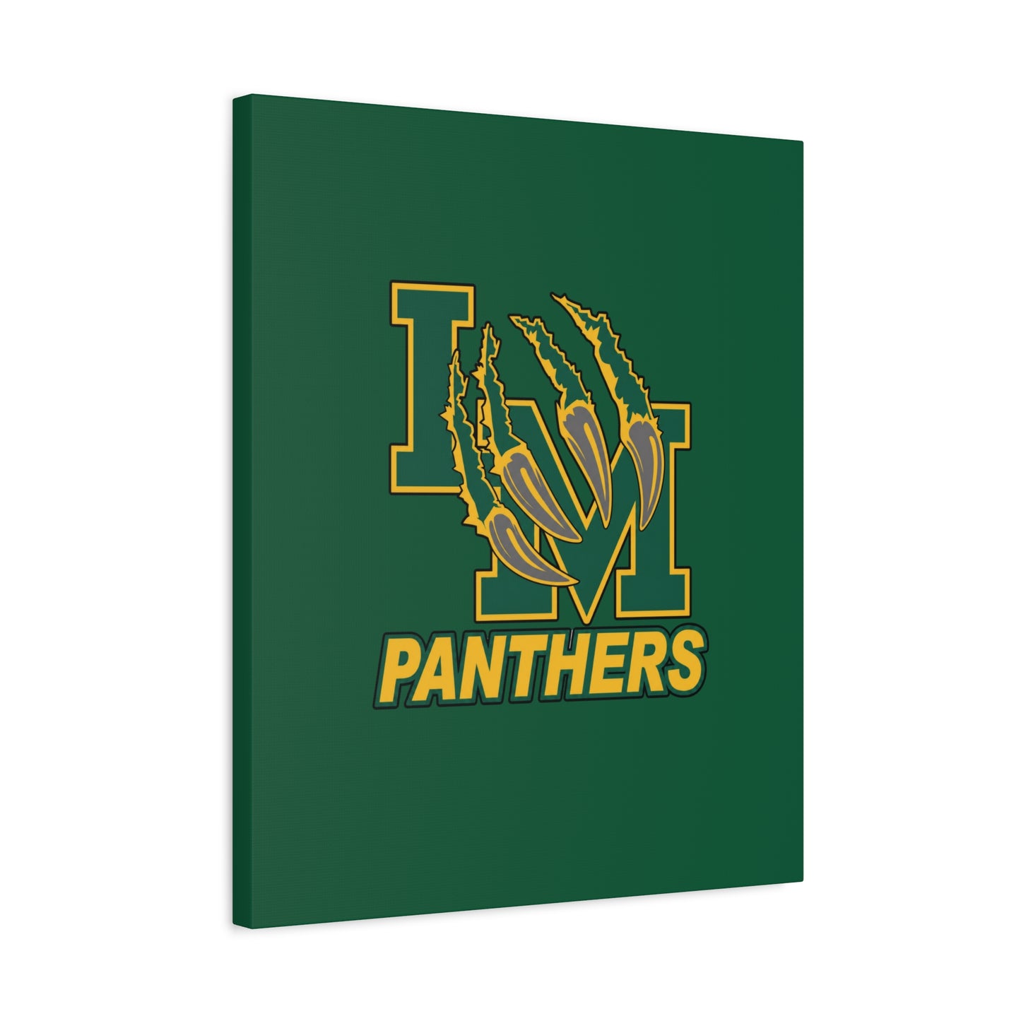 Panthers Logo Matte Stretched Canvas — Green & Gold Game Day Wall Art