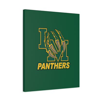 Panthers Logo Matte Stretched Canvas — Green & Gold Game Day Wall Art