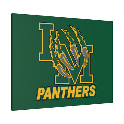 Panthers Logo Matte Stretched Canvas — Green & Gold Game Day Wall Art
