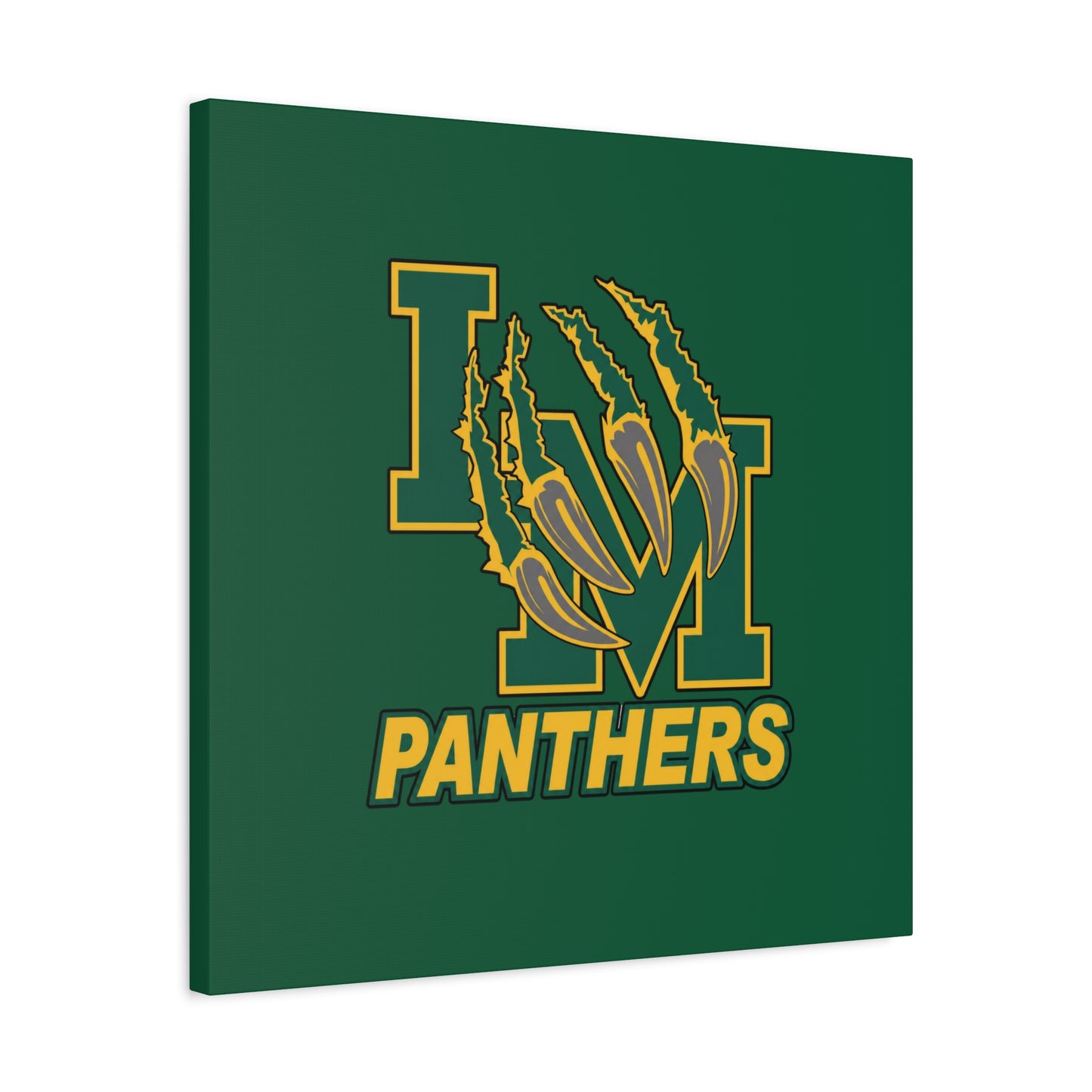 Panthers Logo Matte Stretched Canvas — Green & Gold Game Day Wall Art