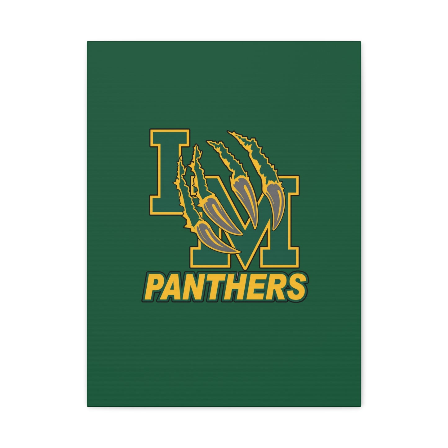 Panthers Logo Matte Stretched Canvas — Green & Gold Game Day Wall Art