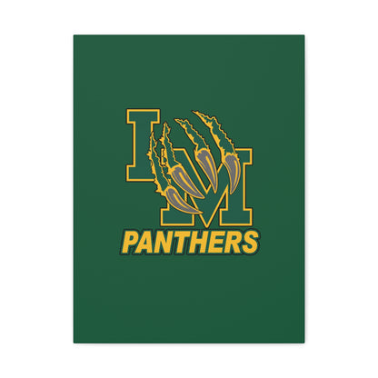 Panthers Logo Matte Stretched Canvas — Green & Gold Game Day Wall Art