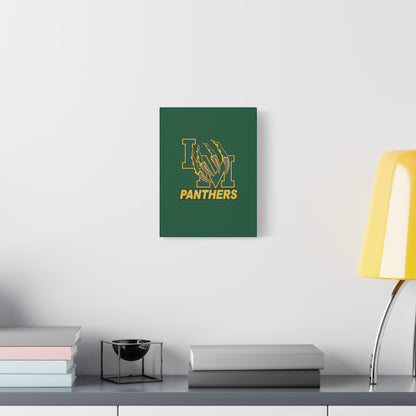 Panthers Logo Matte Stretched Canvas — Green & Gold Game Day Wall Art