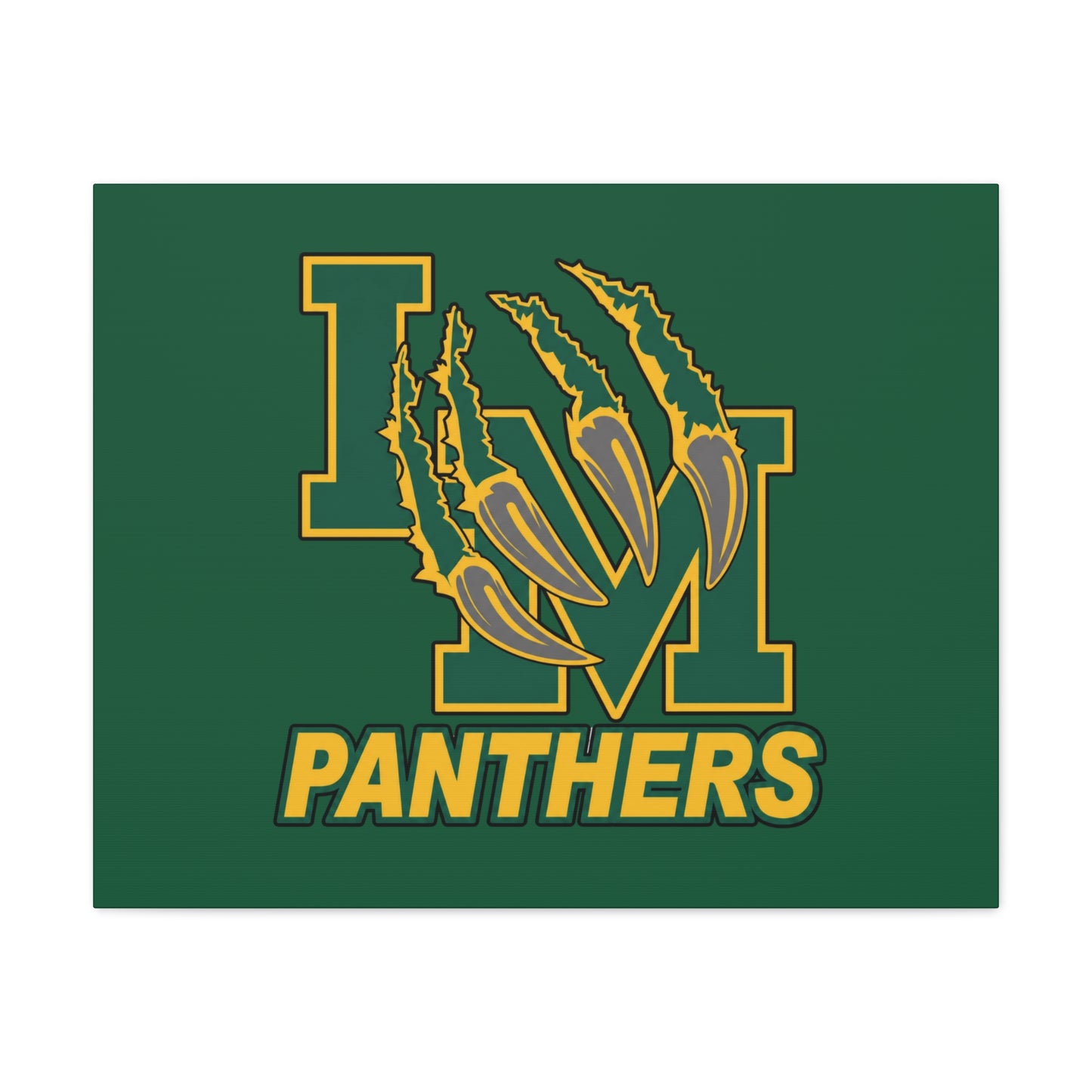 Panthers Logo Matte Stretched Canvas — Green & Gold Game Day Wall Art