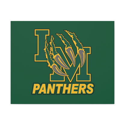 Panthers Logo Matte Stretched Canvas — Green & Gold Game Day Wall Art