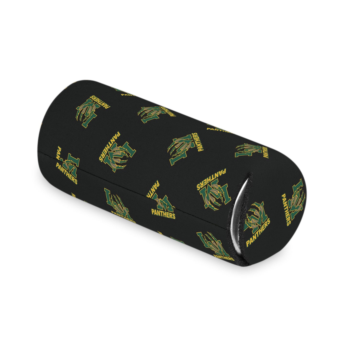 Panthers Logo Can Cooler — Black Team Pattern Beverage Koozie (Game Day for Parents)