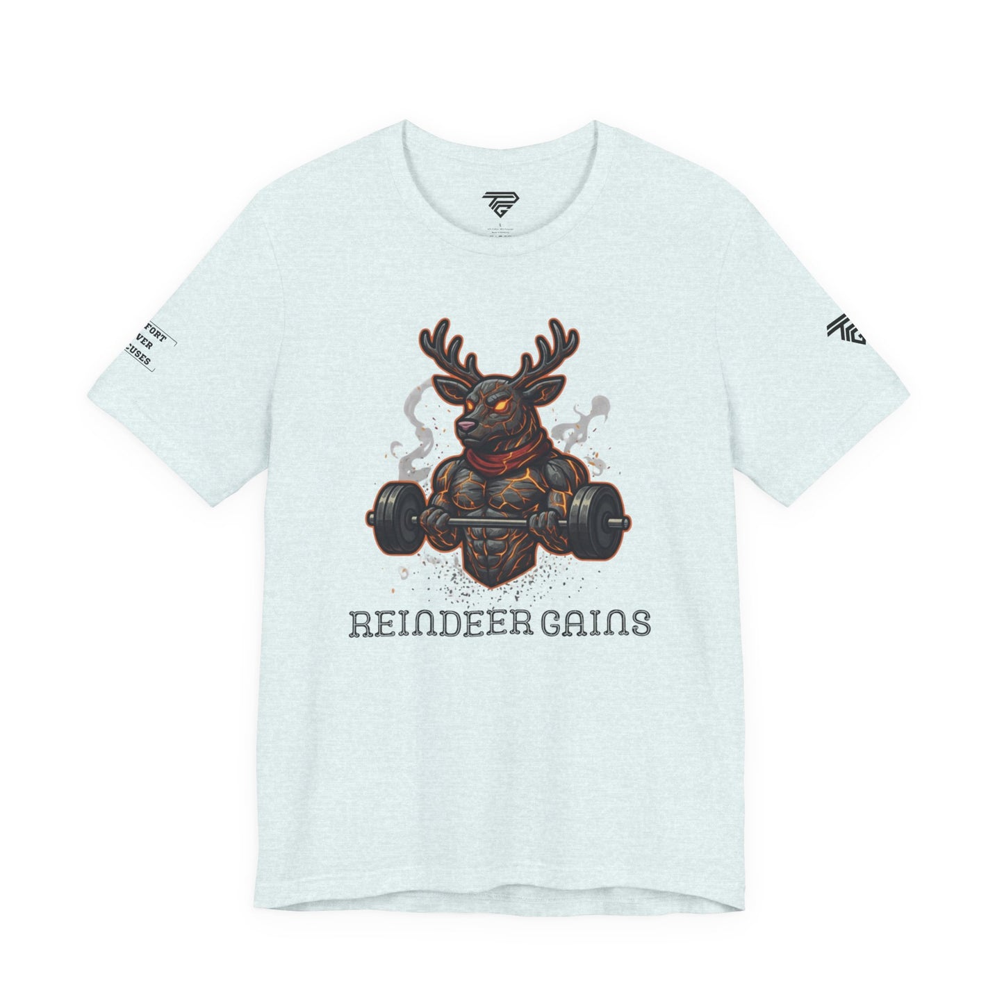 Reindeer Gains Gym T‑Shirt — Funny Christmas Workout Tee