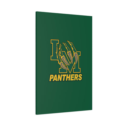 Panthers Logo Matte Stretched Canvas — Green & Gold Game Day Wall Art