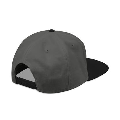 Embroidered Flat Bill Crown Snapback Hat
