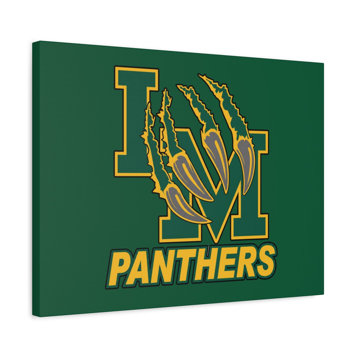 Panthers Logo Matte Stretched Canvas — Green & Gold Game Day Wall Art