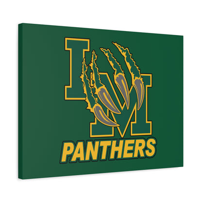 Panthers Logo Matte Stretched Canvas — Green & Gold Game Day Wall Art