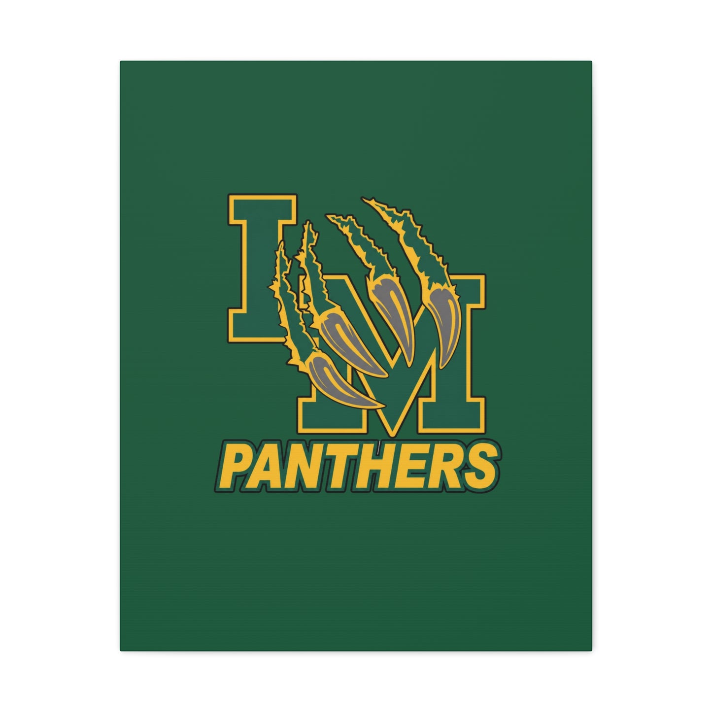 Panthers Logo Matte Stretched Canvas — Green & Gold Game Day Wall Art