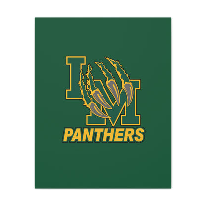 Panthers Logo Matte Stretched Canvas — Green & Gold Game Day Wall Art