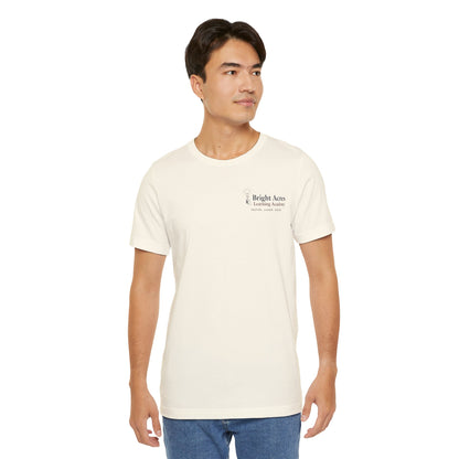 Bright Acres Collegiate Adult Tee — Natural, front on model