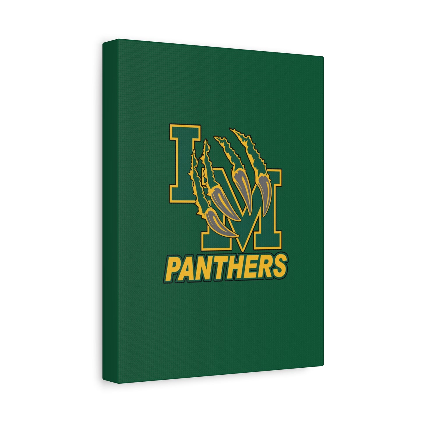 Panthers Logo Matte Stretched Canvas — Green & Gold Game Day Wall Art