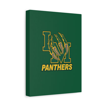 Panthers Logo Matte Stretched Canvas — Green & Gold Game Day Wall Art