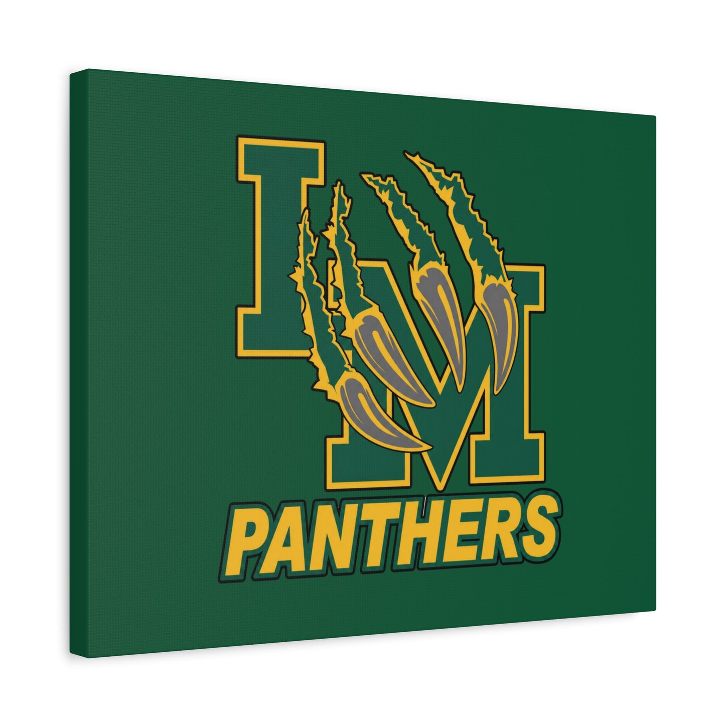 Panthers Logo Matte Stretched Canvas — Green & Gold Game Day Wall Art