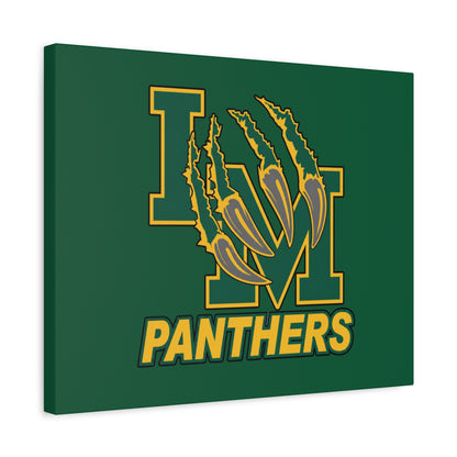 Panthers Logo Matte Stretched Canvas — Green & Gold Game Day Wall Art