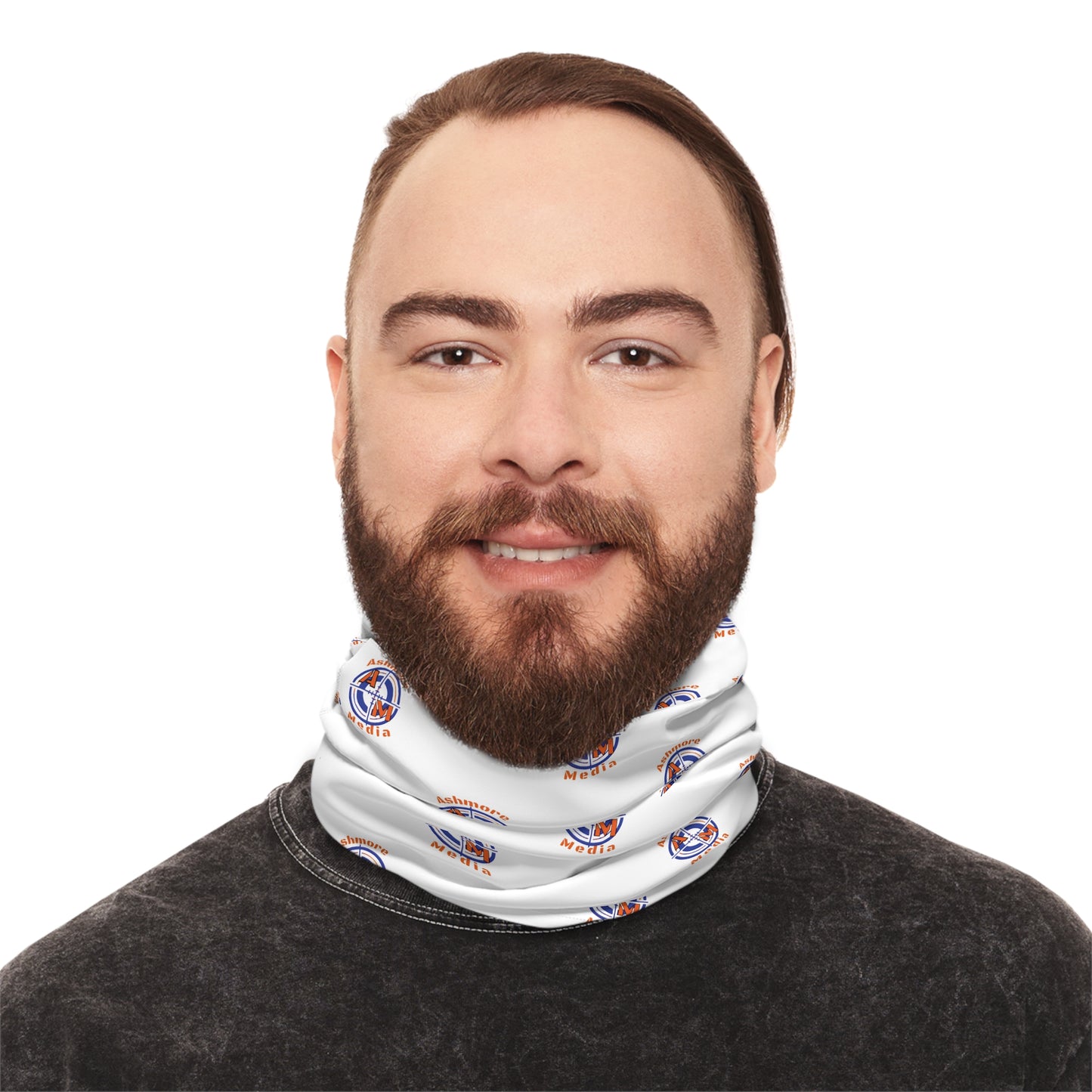 Ashmore Media White Logo Neck Gaiter