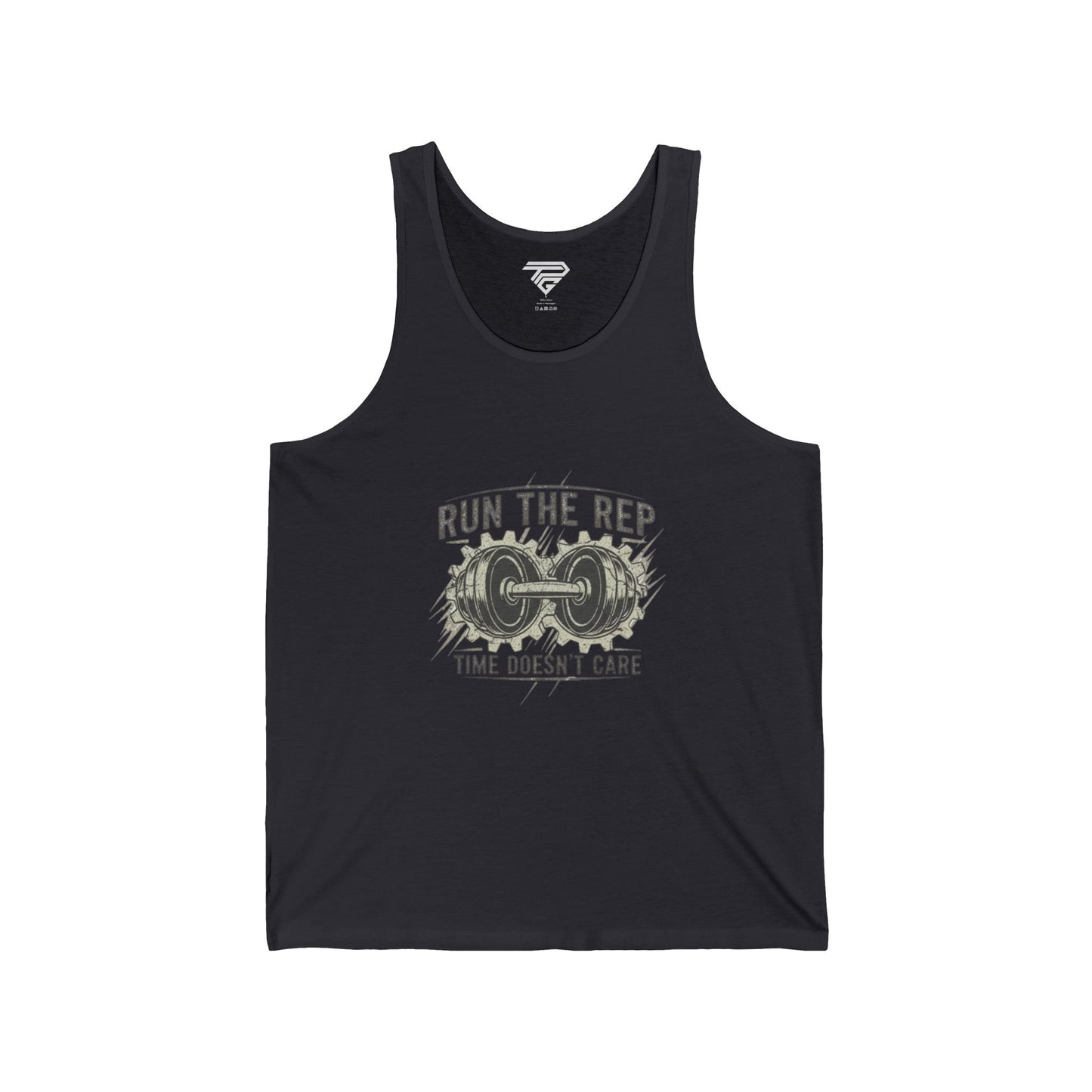 Run the Rep Tank Top — "Run the Rep, Time Doesn't Care" Gym Workout Tank