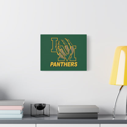 Panthers Logo Matte Stretched Canvas — Green & Gold Game Day Wall Art