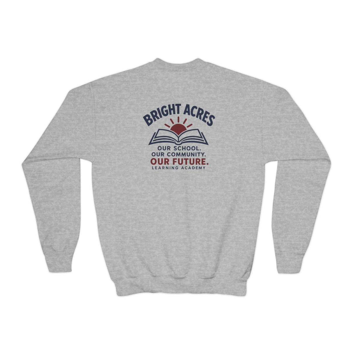 Bright Acres Community Youth Crewneck — Sport Grey, back