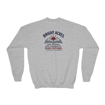 Bright Acres Community Youth Crewneck — Sport Grey, back