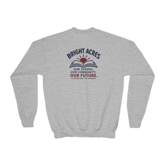 Bright Acres Community Youth Crewneck — Sport Grey, back
