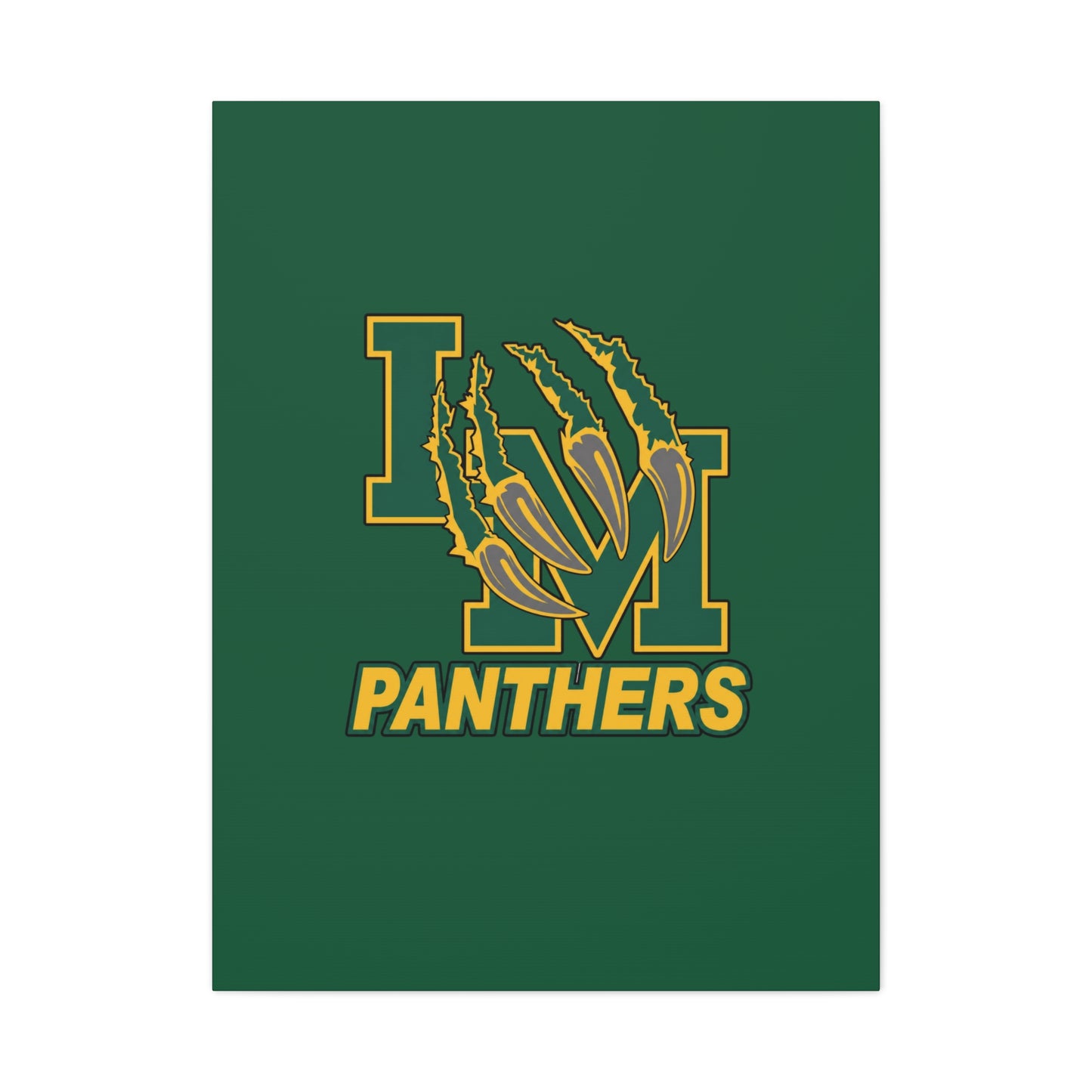 Panthers Logo Matte Stretched Canvas — Green & Gold Game Day Wall Art