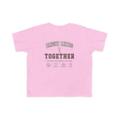 Bright Acres Bright Minds Together Toddler Tee — Pink, back