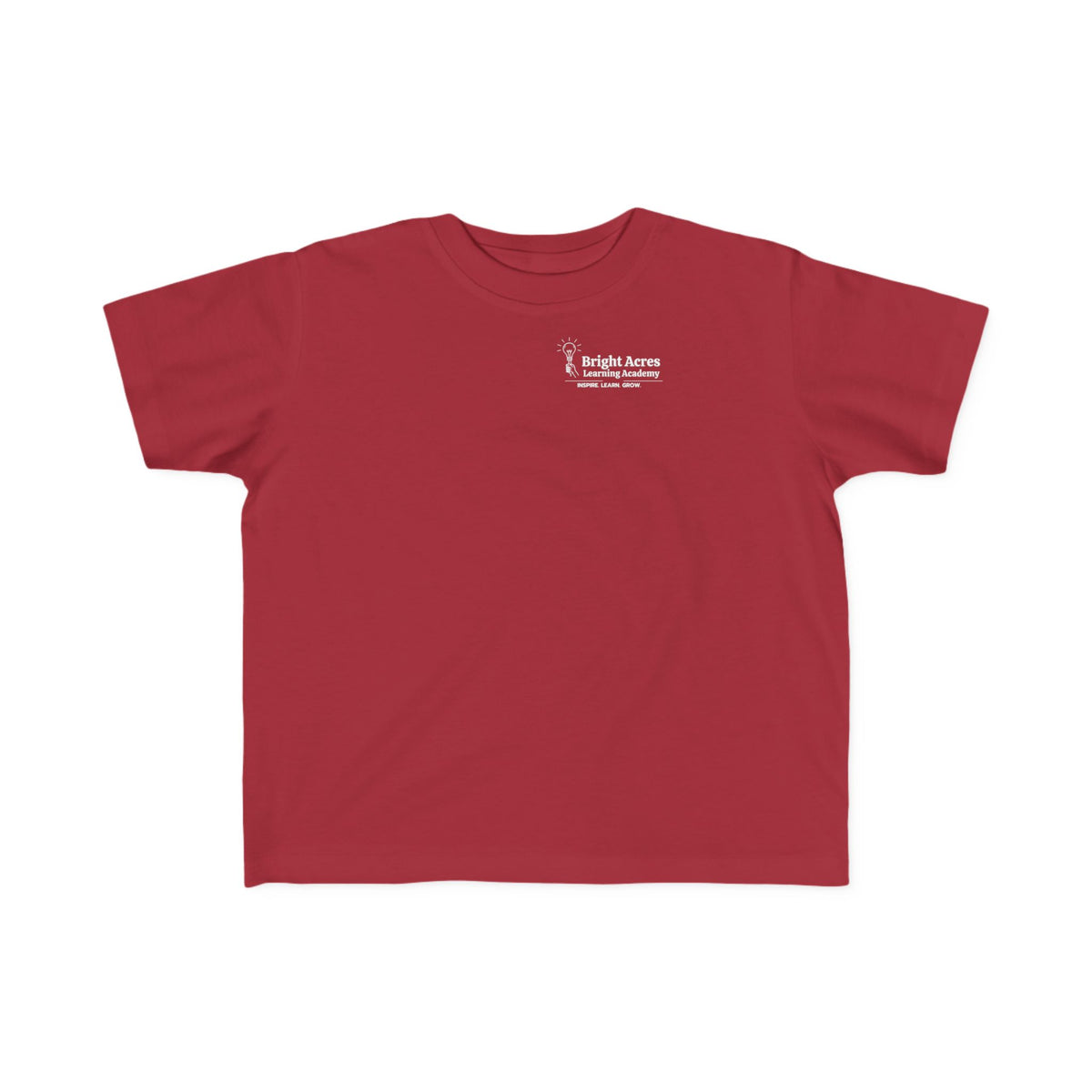 Bright Acres Bright Minds Together Toddler Tee — Garnet, front