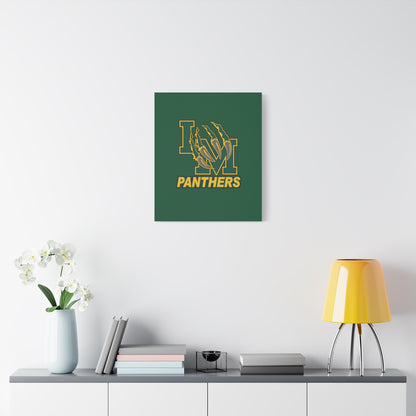 Panthers Logo Matte Stretched Canvas — Green & Gold Game Day Wall Art