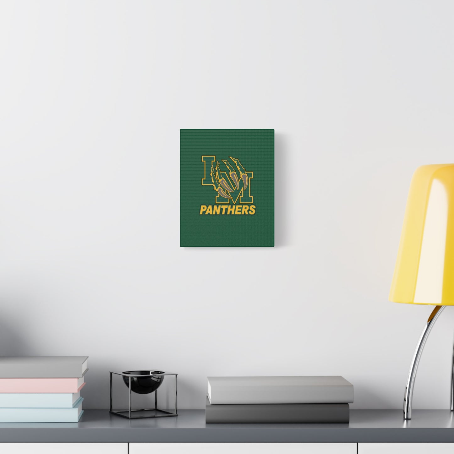 Panthers Logo Matte Stretched Canvas — Green & Gold Game Day Wall Art