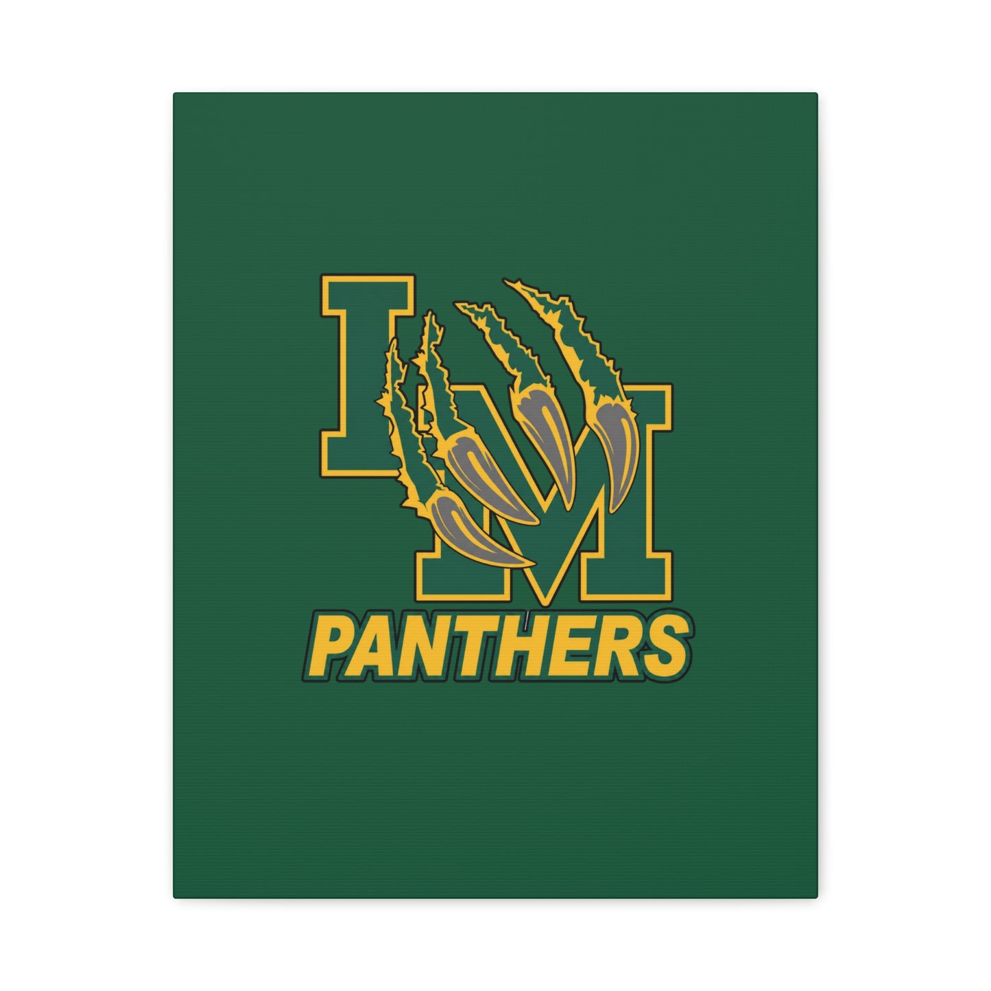 Panthers Logo Matte Stretched Canvas — Green & Gold Game Day Wall Art