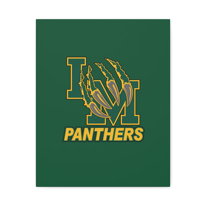 Panthers Logo Matte Stretched Canvas — Green & Gold Game Day Wall Art