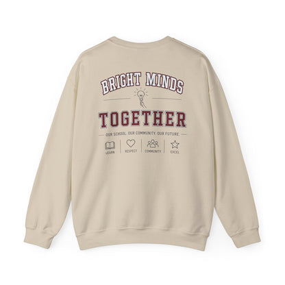 Bright Acres Bright Minds Together Classic Adult Crewneck — Sand, back