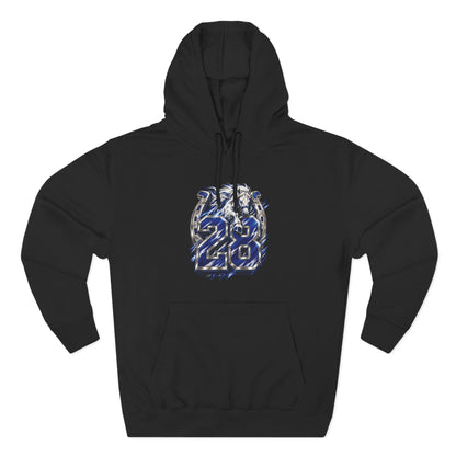 Blue Horseshoe 28 Football Hoodie