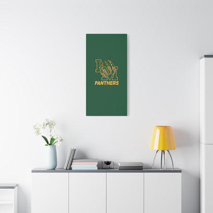 Panthers Logo Matte Stretched Canvas — Green & Gold Game Day Wall Art