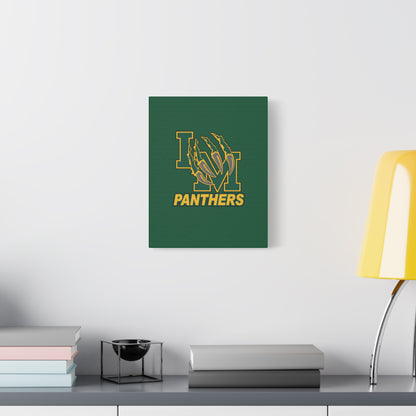 Panthers Logo Matte Stretched Canvas — Green & Gold Game Day Wall Art