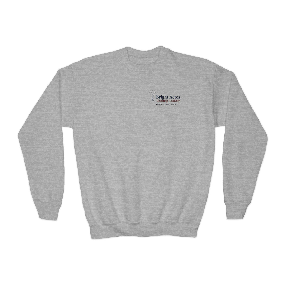 Bright Acres Community Youth Crewneck — Sport Grey, front